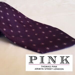 Silk Tie, Burgandy, Thomas PINK of London,